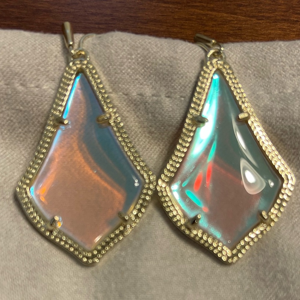 Kendra Scott Alex Gold Statement Earrings in Dichroic Glass